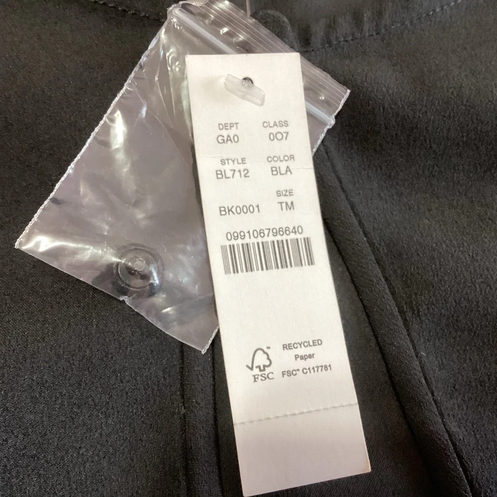 NEW J. Crew Tall Black Puff-Sleeve Satin-Back Crepe Top MT